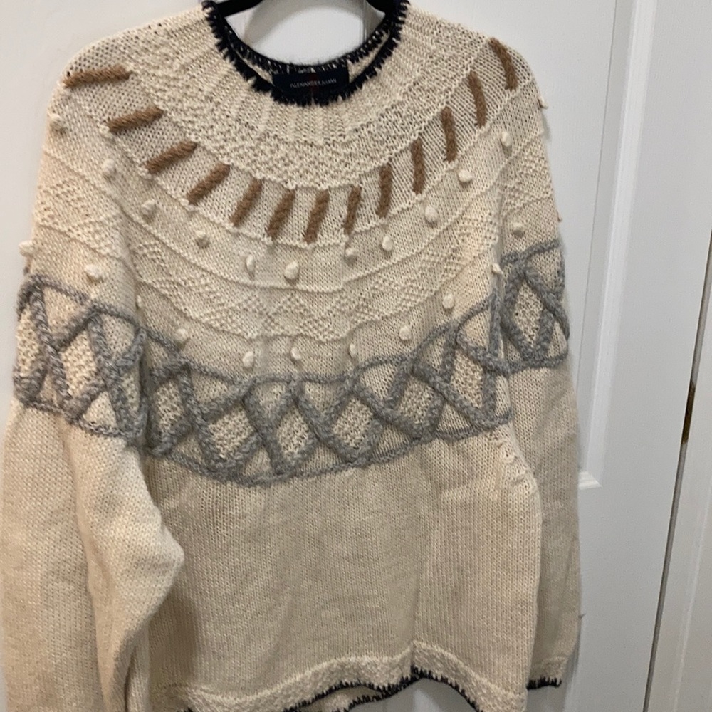 Hand made fair isle sweater. Made in Peru.